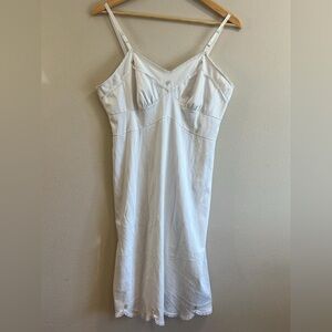 Elegant White Slip Dress with floral and lace trim